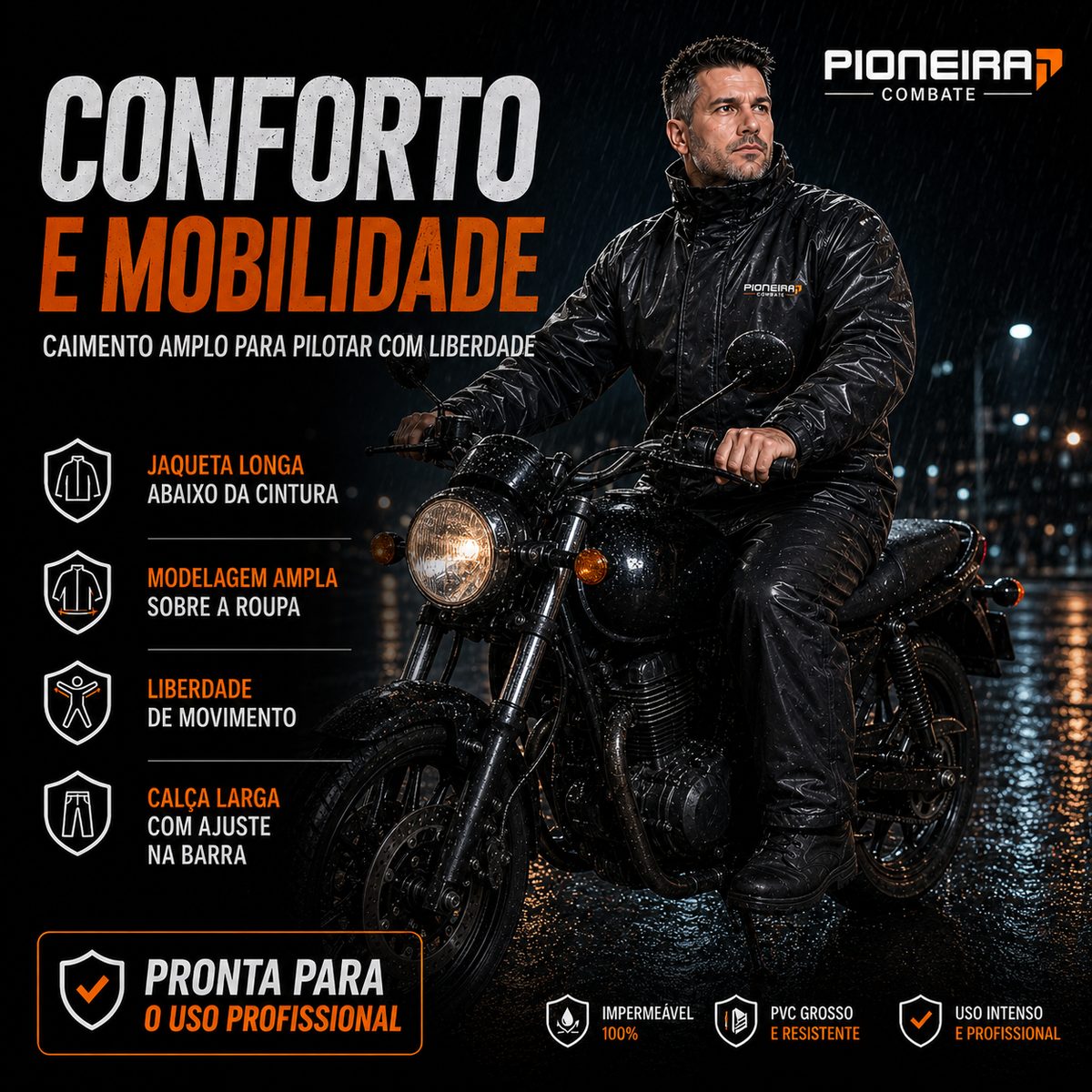 Conforto e mobilidade com a capa de chuva