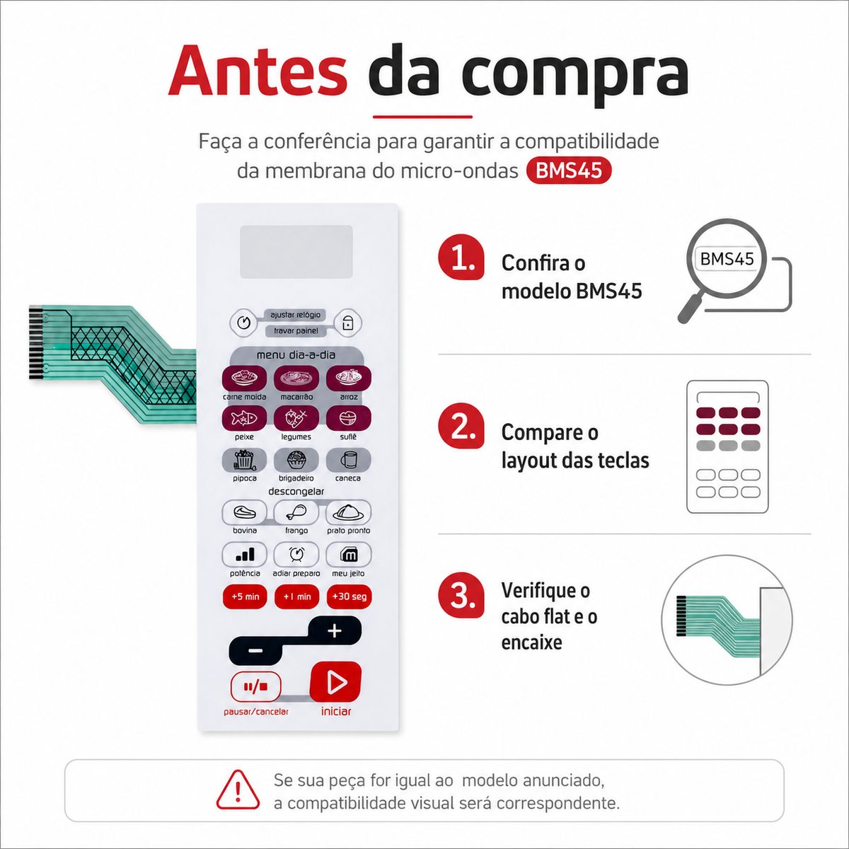 Antes da compra: confira o modelo, o layout das teclas e o cabo flat